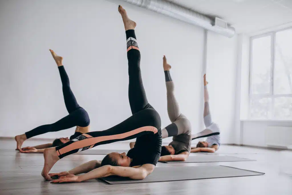pilates group classes inside the gym
