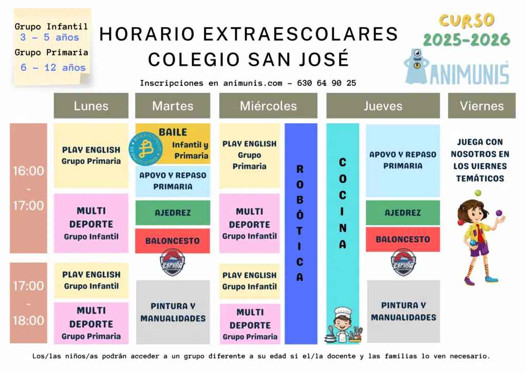 extraescolares san josé 2025