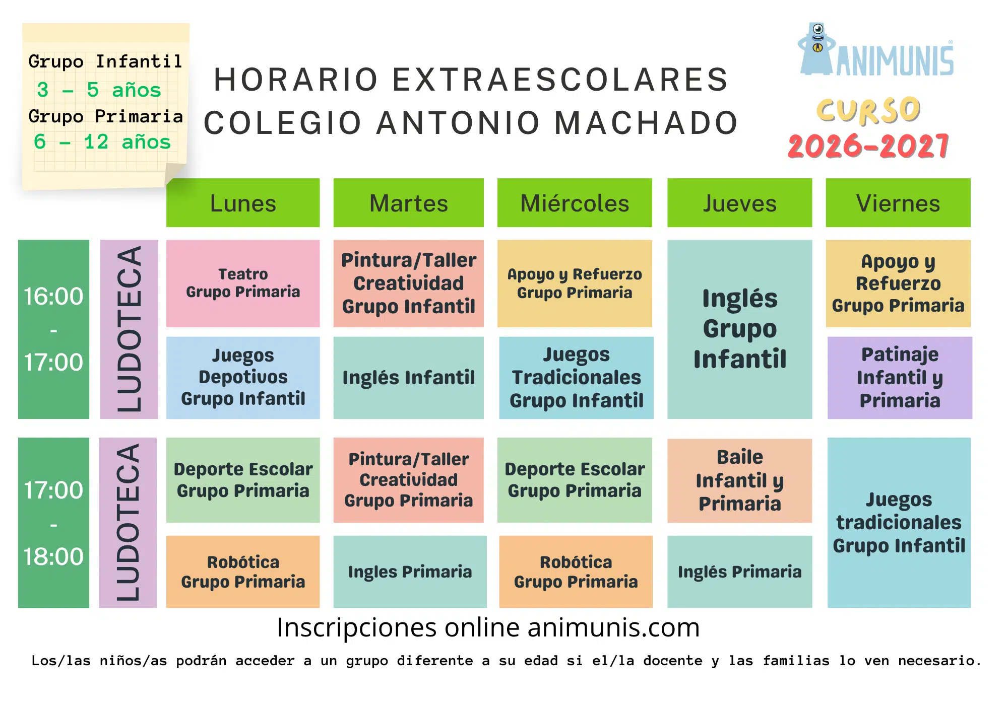 extraescolares antonio machado 2026.2027