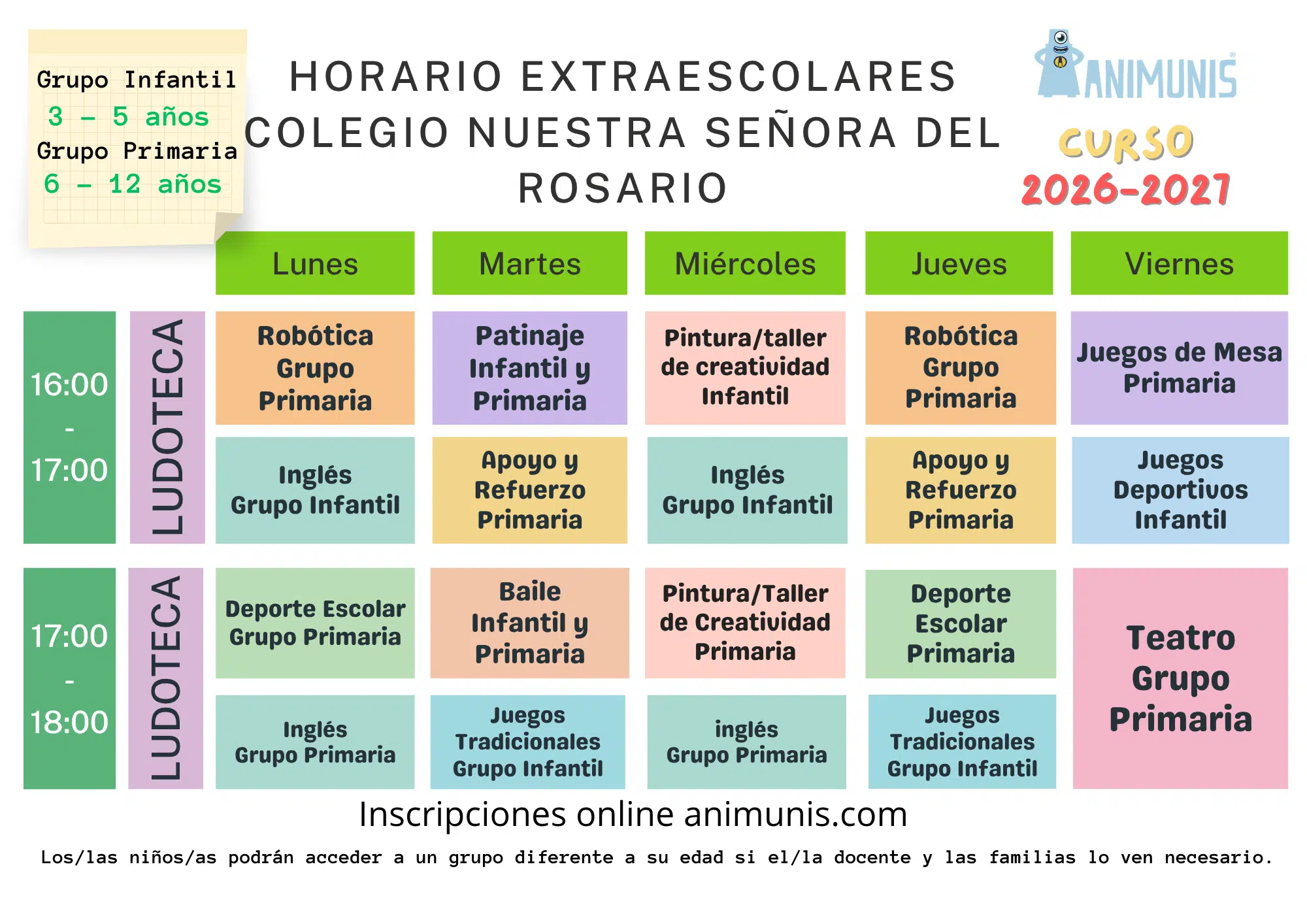 extraescolares ntra sra rosario 2026.2027