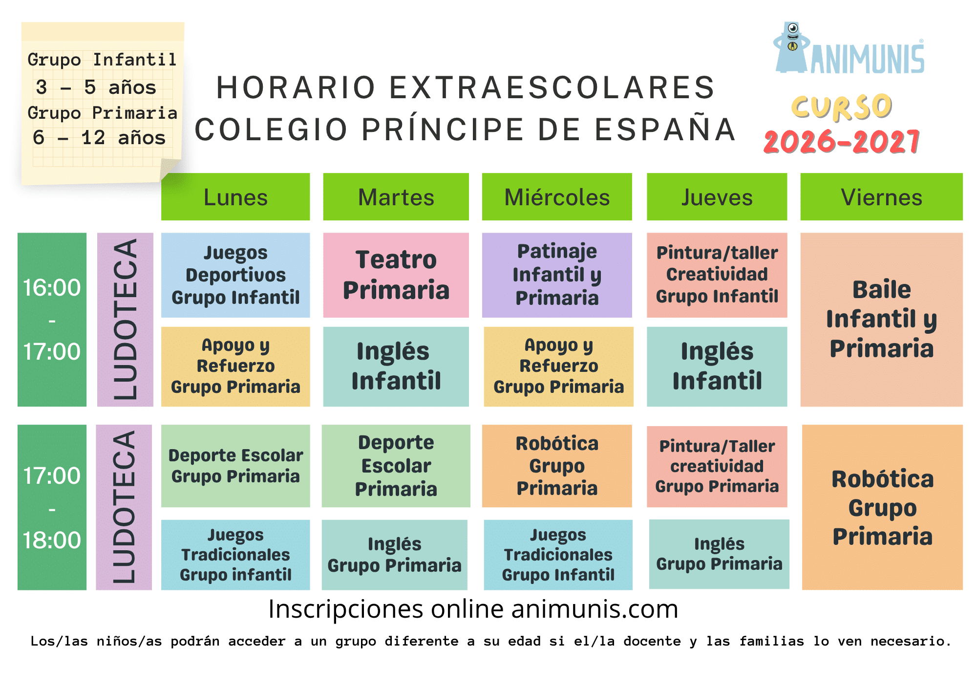 extraescolares príncipe de españa 2026.2027