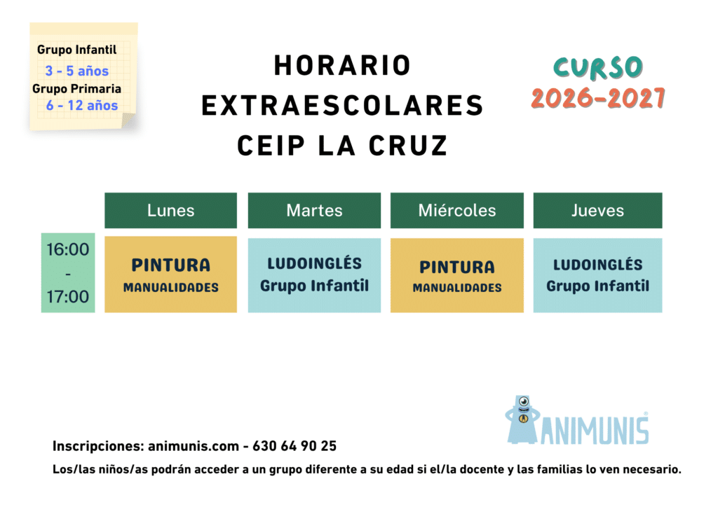 definitivo extraescolares la cruz 2026 2027